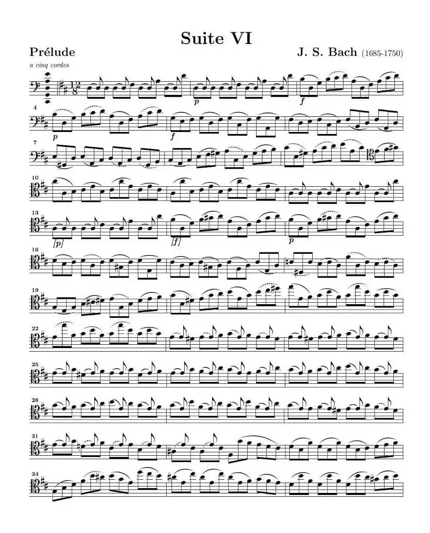 巴赫无伴奏大提琴练习曲之六