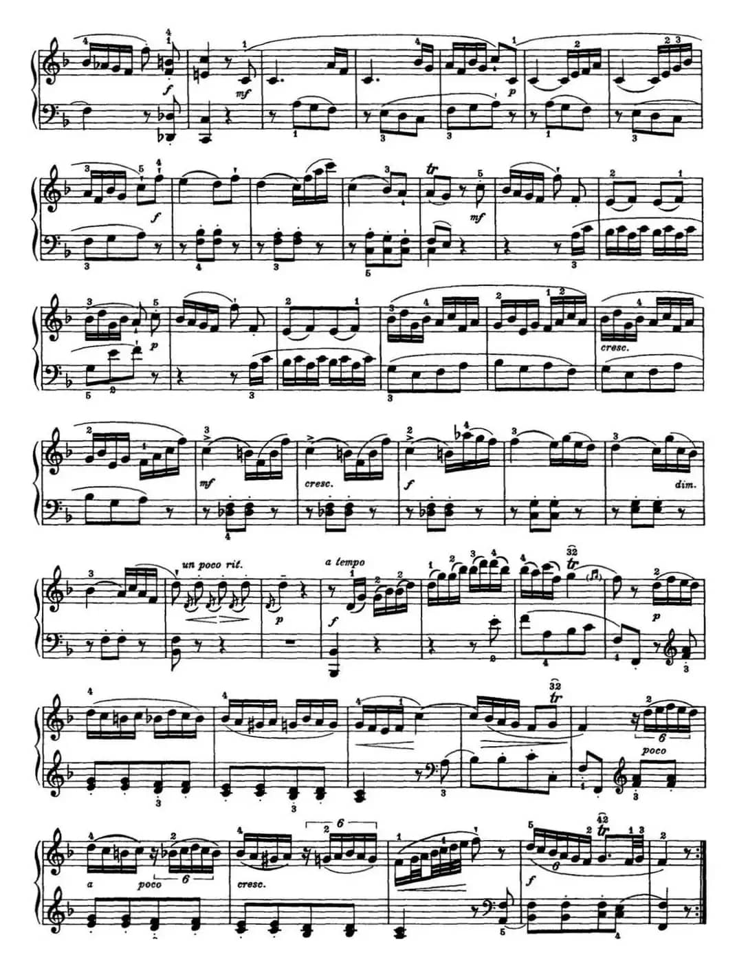 海顿 钢琴奏鸣曲 Hob XVI 47 in F major