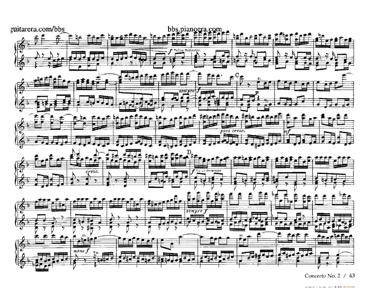 Brandenburg Concerto No.2 in F Major BWV.1047(F大调第二勃兰登堡协奏曲·四手联弹版)
