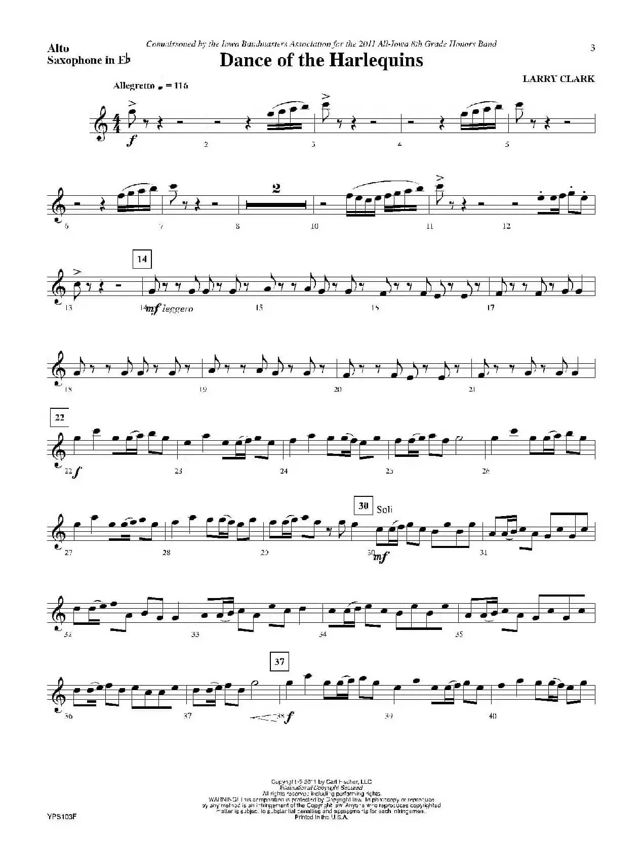 Dance of Harlequins（中音萨克斯分谱）