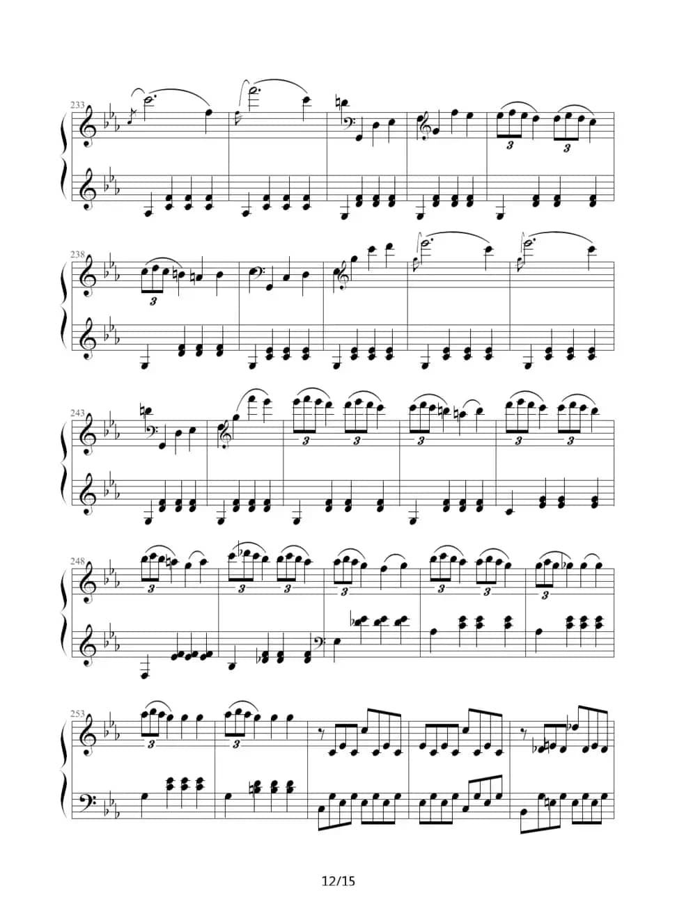 c小调第八钢琴奏鸣曲第一乐章（作品13号“悲怆”）