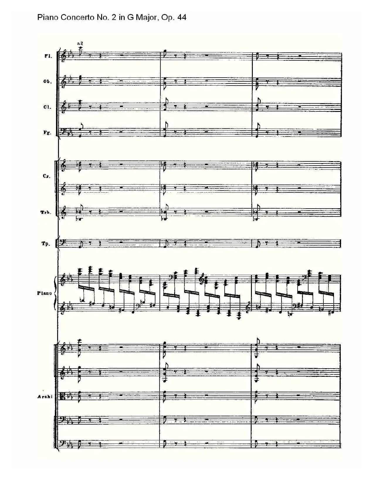 G大调第二钢琴协奏曲, Op.44第一乐章（一）