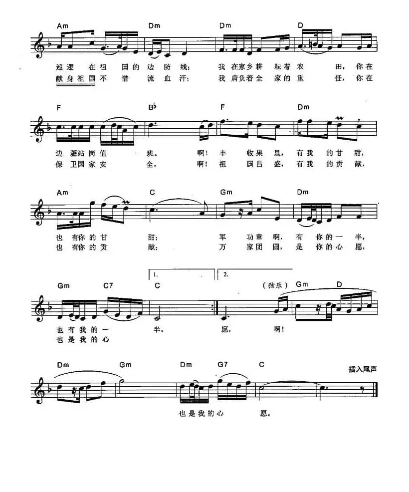 十五的月亮（弹唱谱）