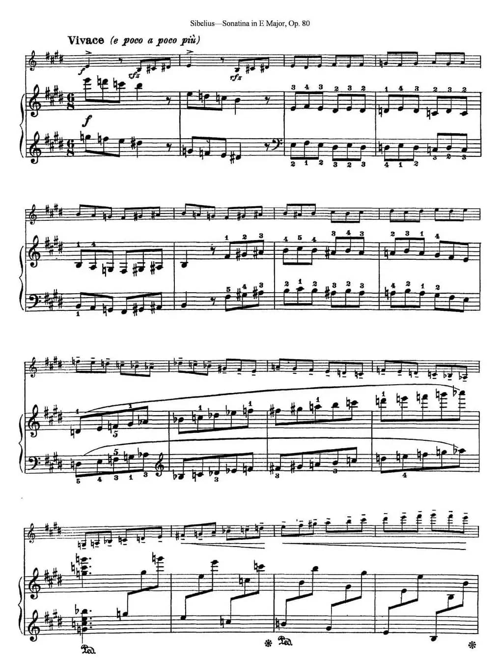 Violin Sonatina in E Major Op.80（小提琴+钢琴伴奏）