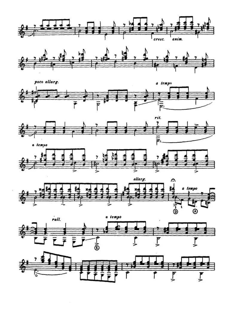 魏拉罗伯斯前奏曲五首·1（古典吉他）