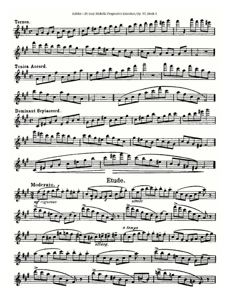 柯勒练习曲作品93号（一）