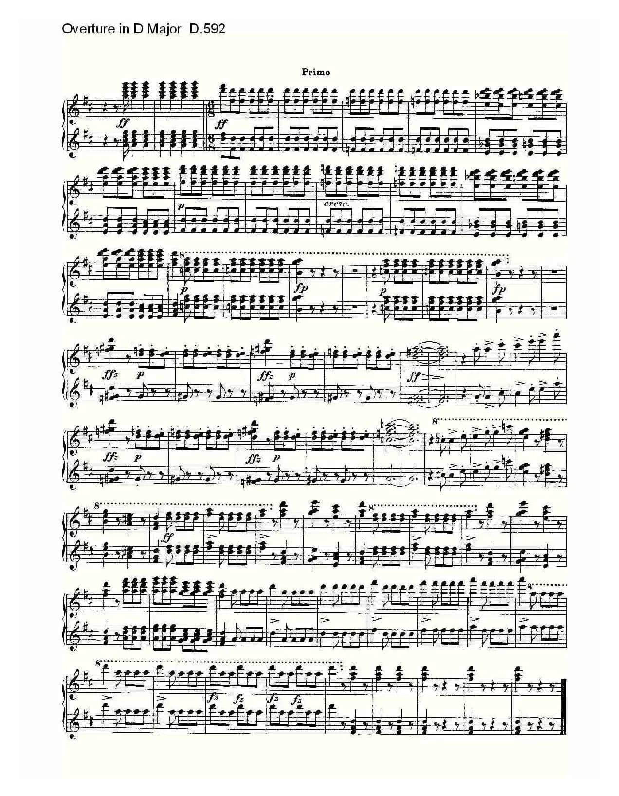 Overture in D Major D.592（Ｄ大调序曲 D.592）