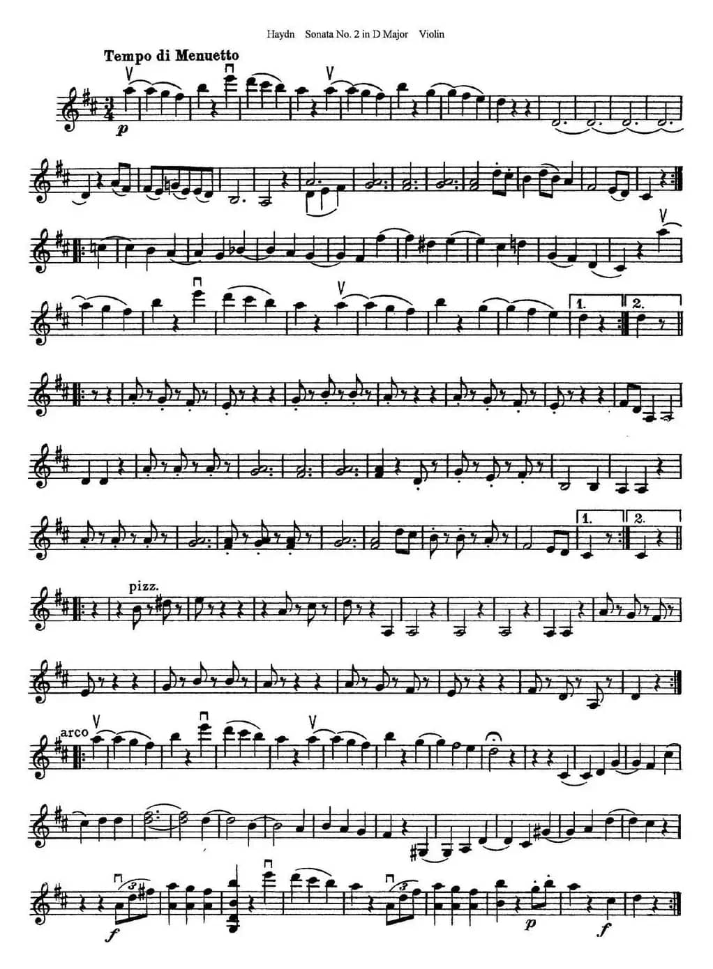 Violin Sonata No.2 in D Major