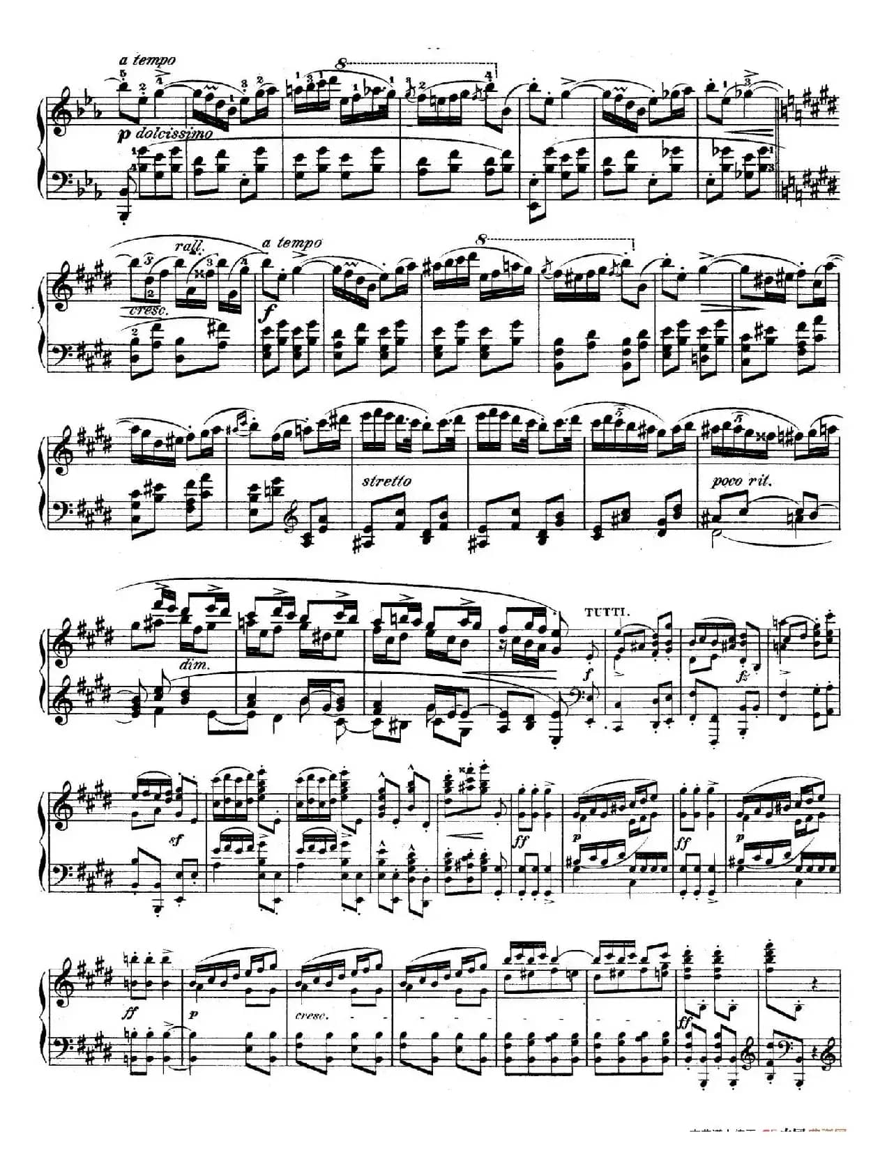 e小调第一钢琴协奏曲 Op.11((钢琴独奏版·第三乐章)