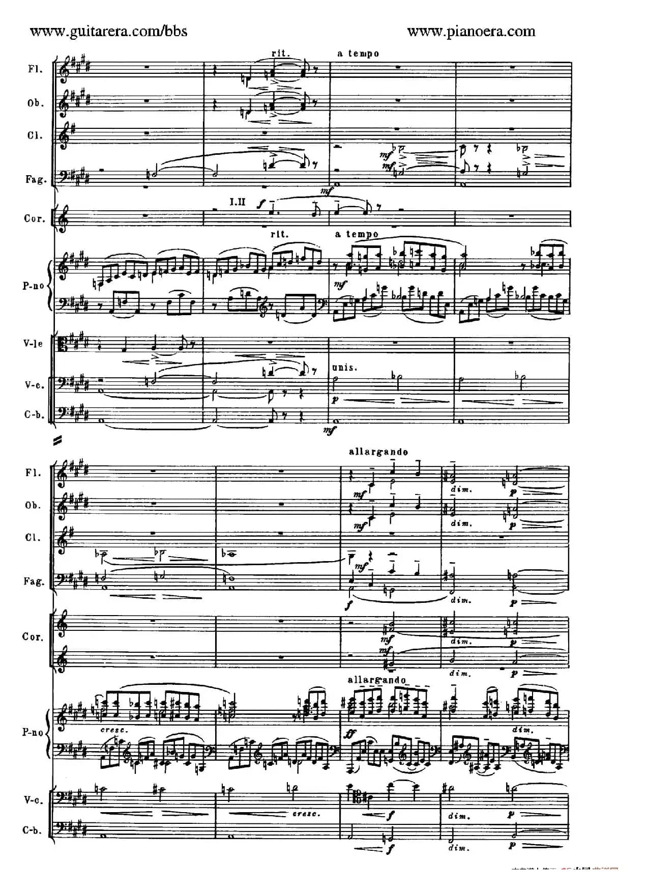 c小调第二钢琴协奏曲 Op.18（第二乐章总谱）