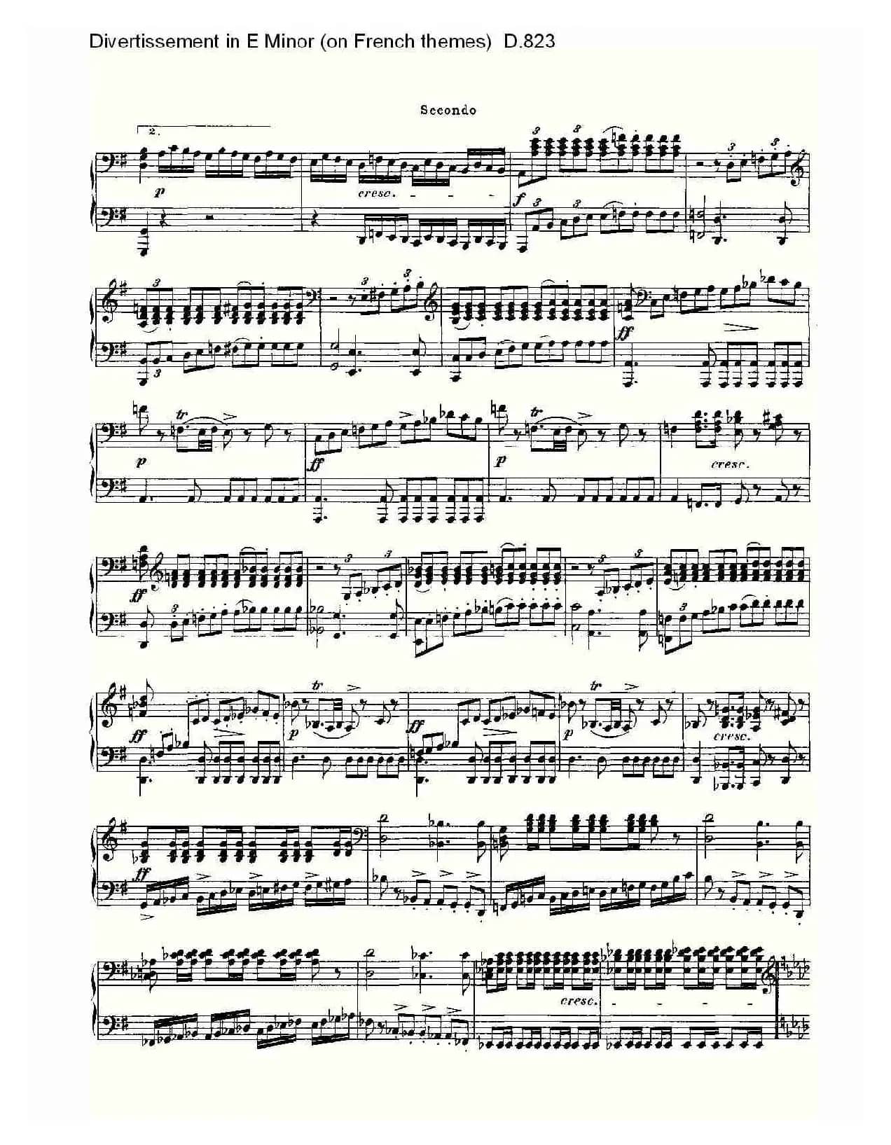 Divertissement in E Minor（on French themes）