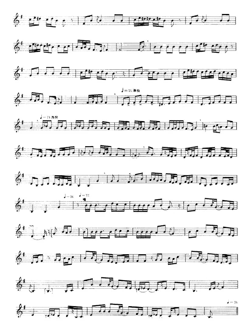 十二木卡姆：Ⅳ 恰尔尕木卡姆 184——194（主旋律谱）