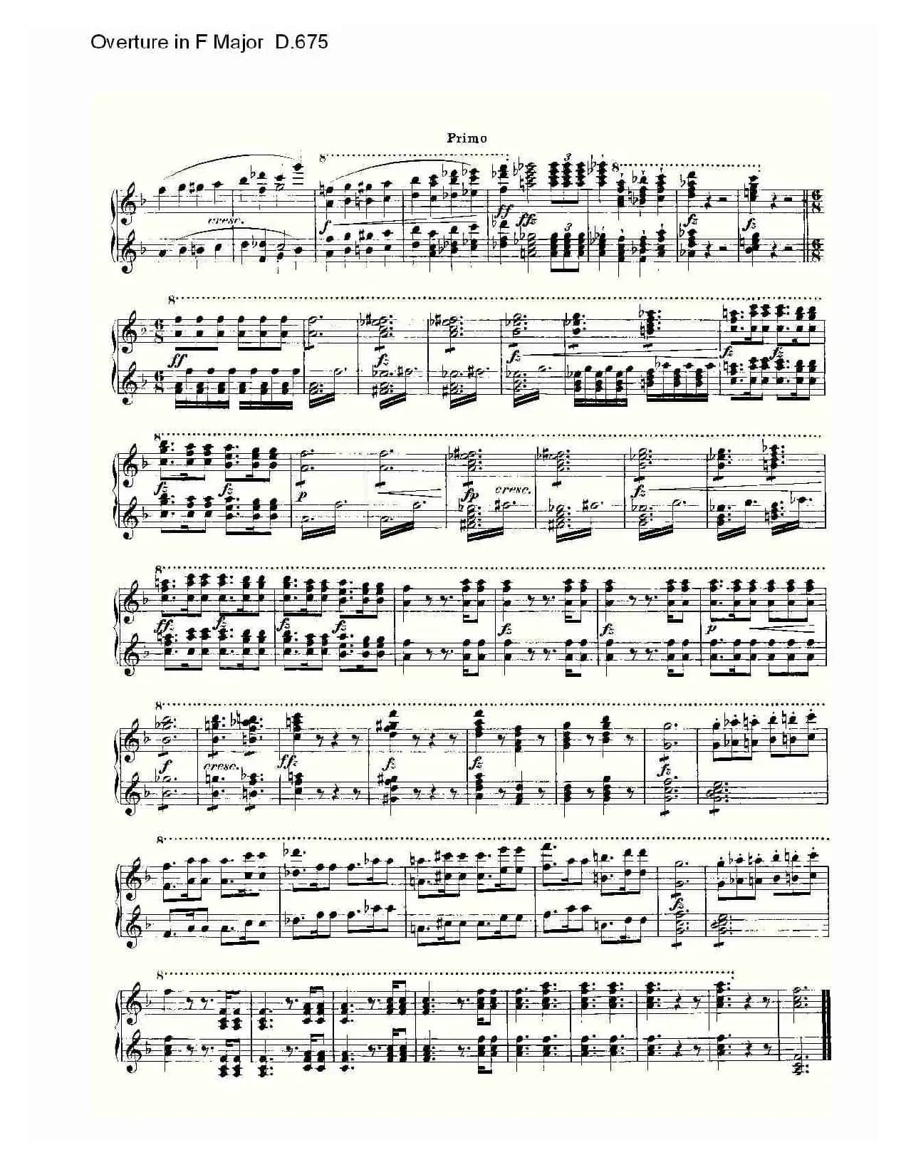 Overture in F Major D.675（Ｆ大调序曲 D.675）