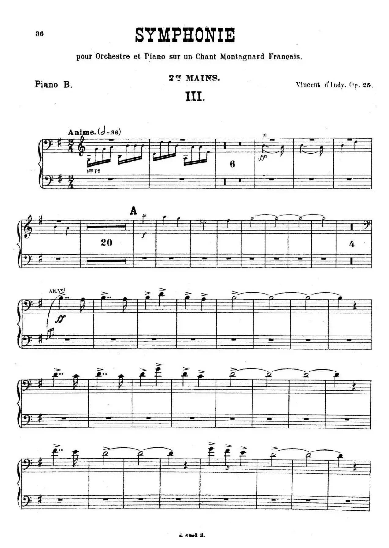 Symphony on a French Mountain Air Op.25（法国山歌交响曲·双钢琴·Ⅲ）