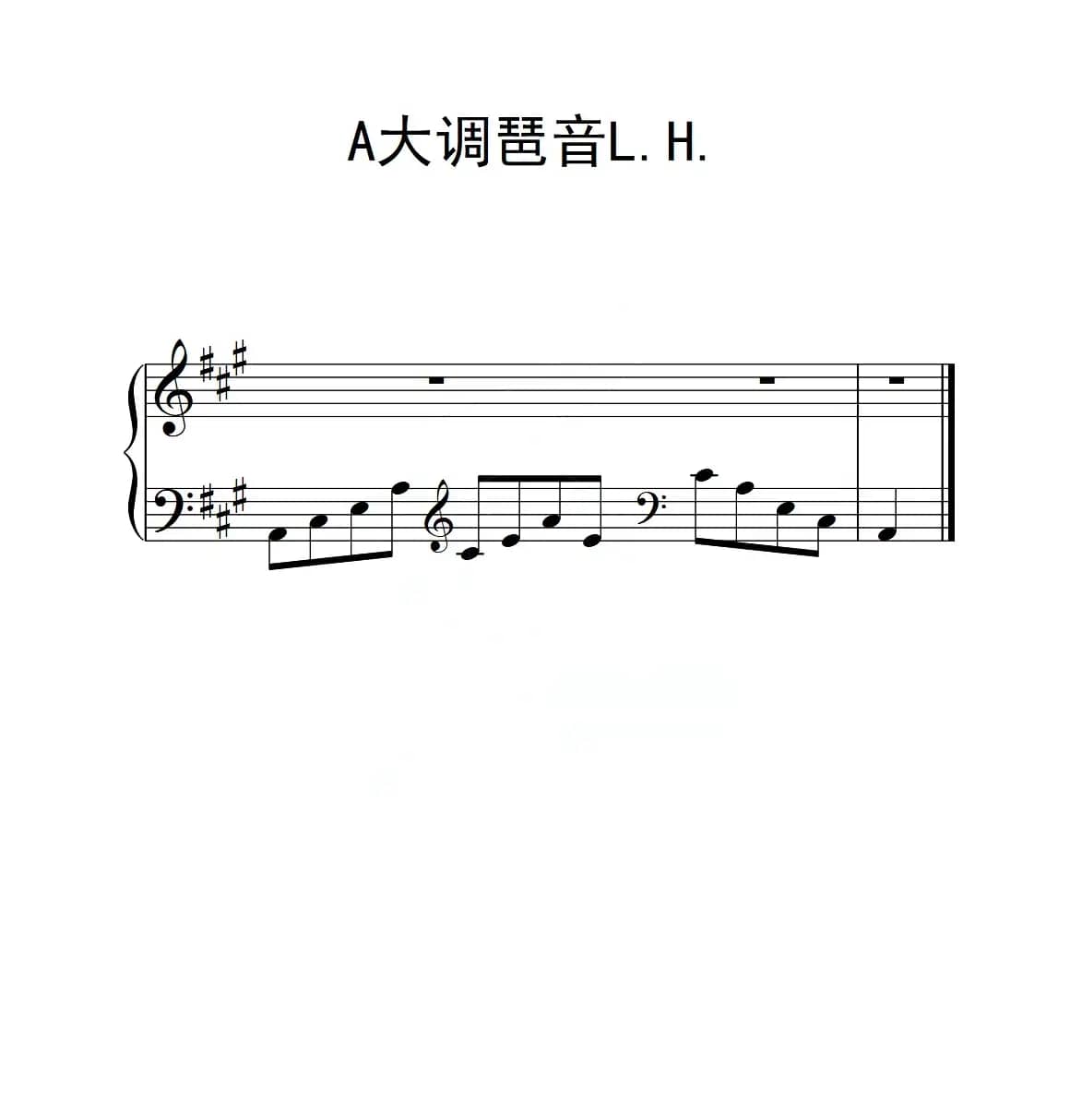 第二级 A大调琶音L H（中国音乐学院钢琴考级作品1~6级）