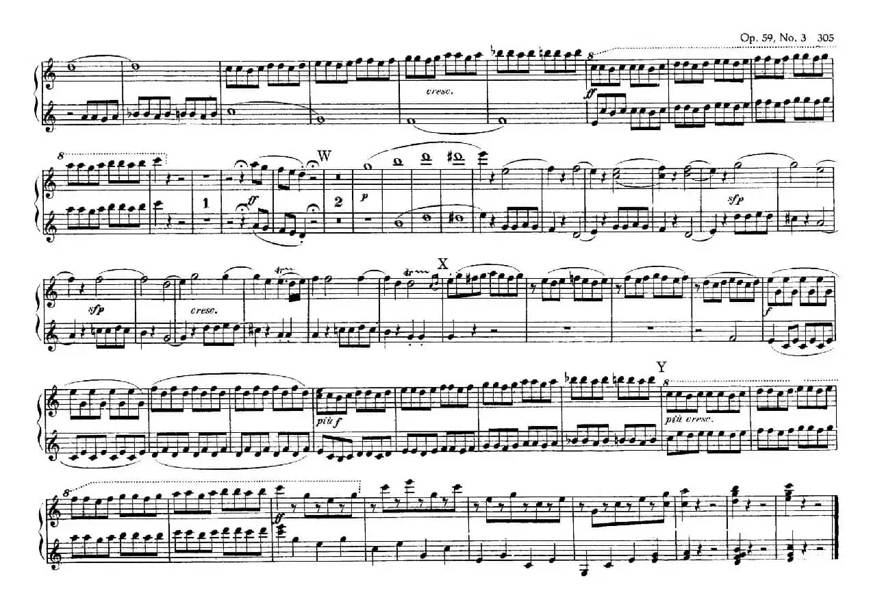 String Quartet No.9 in C Major Op.59-3 - 4 Hands（C大调第九弦乐四重奏·四手联弹）