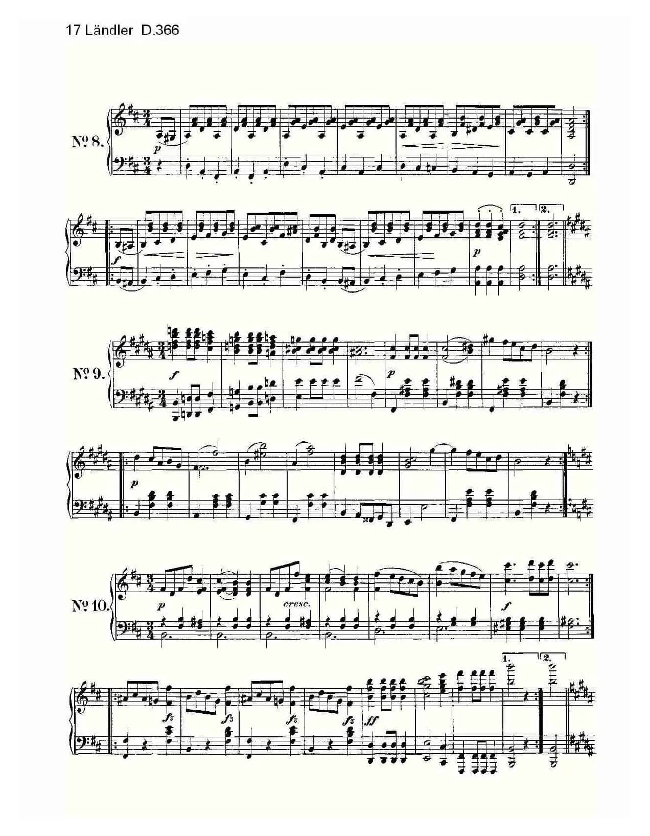 17 Ländler D.366