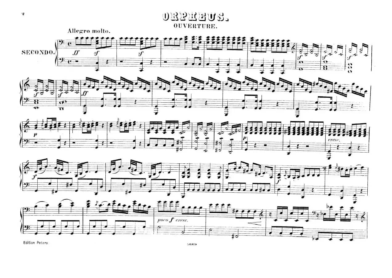 Overture（选自歌剧《奥菲欧与犹丽狄茜》）（四手联弹）