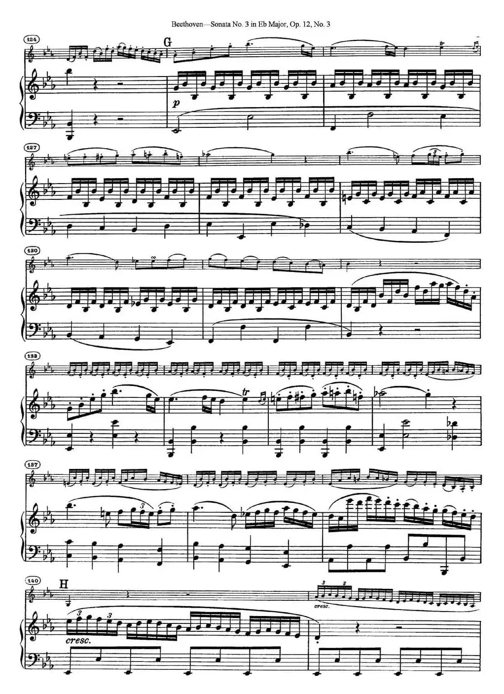Violin Sonata No.3 in Eb Major Op.12 No.3（小提琴+钢琴伴奏）