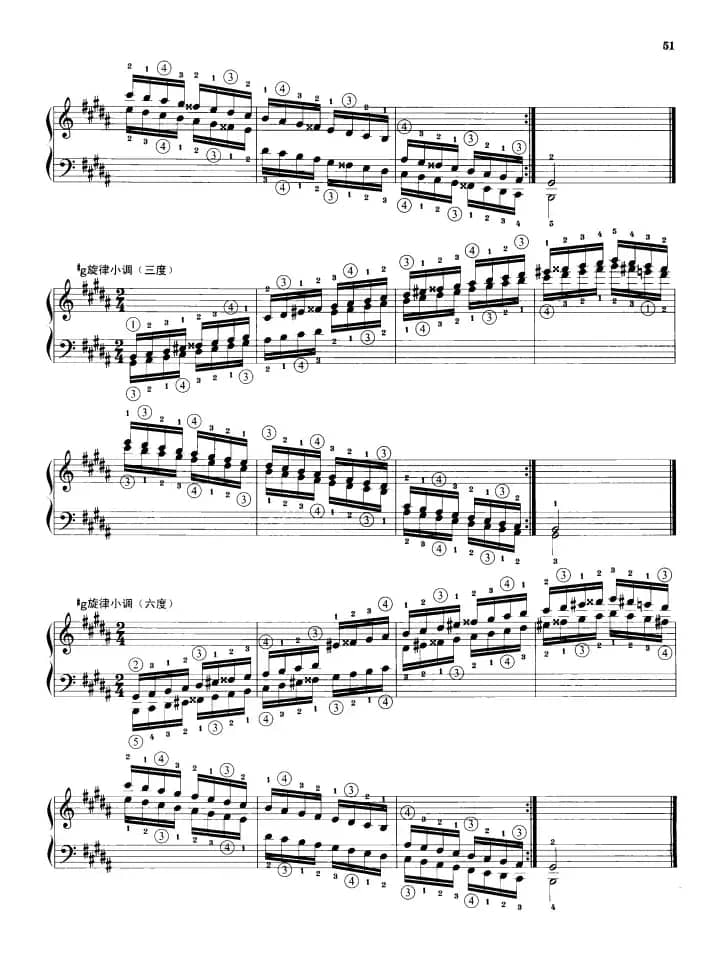 钢琴音阶练习：三度、六度同向四个八度
