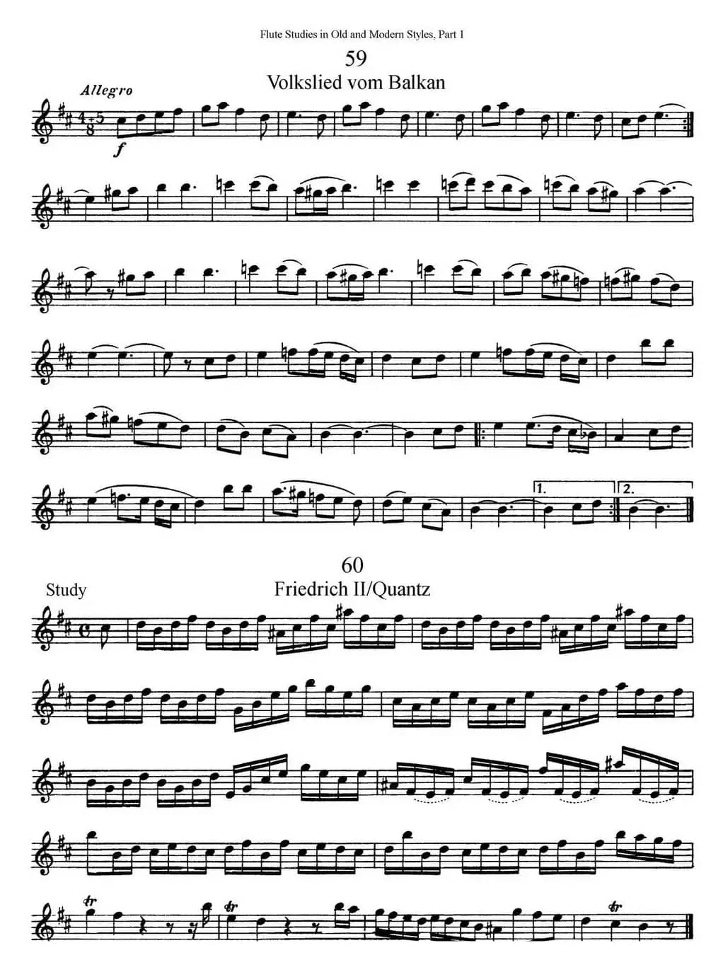 斯勒新老风格长笛练习重奏曲（第一部分）（NO.59-NO.60）