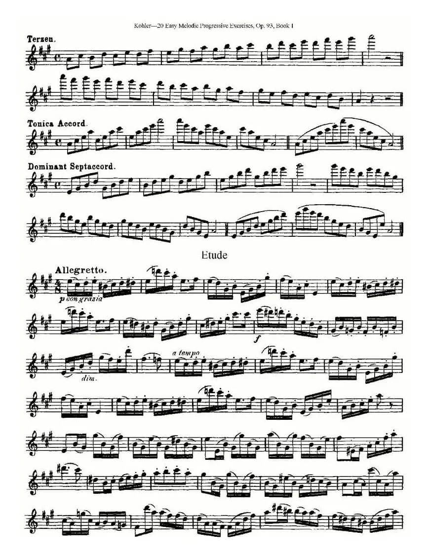 柯勒练习曲作品93号（一）