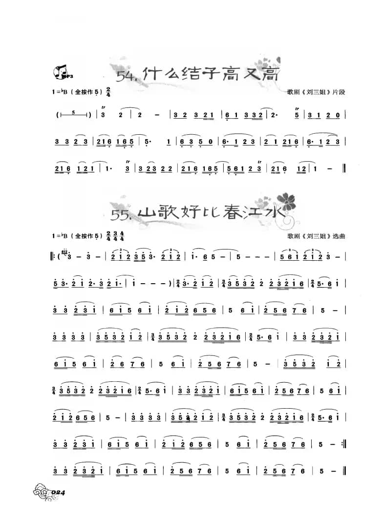 葫芦丝曲精选：什么结子高又高 山歌好比春江水