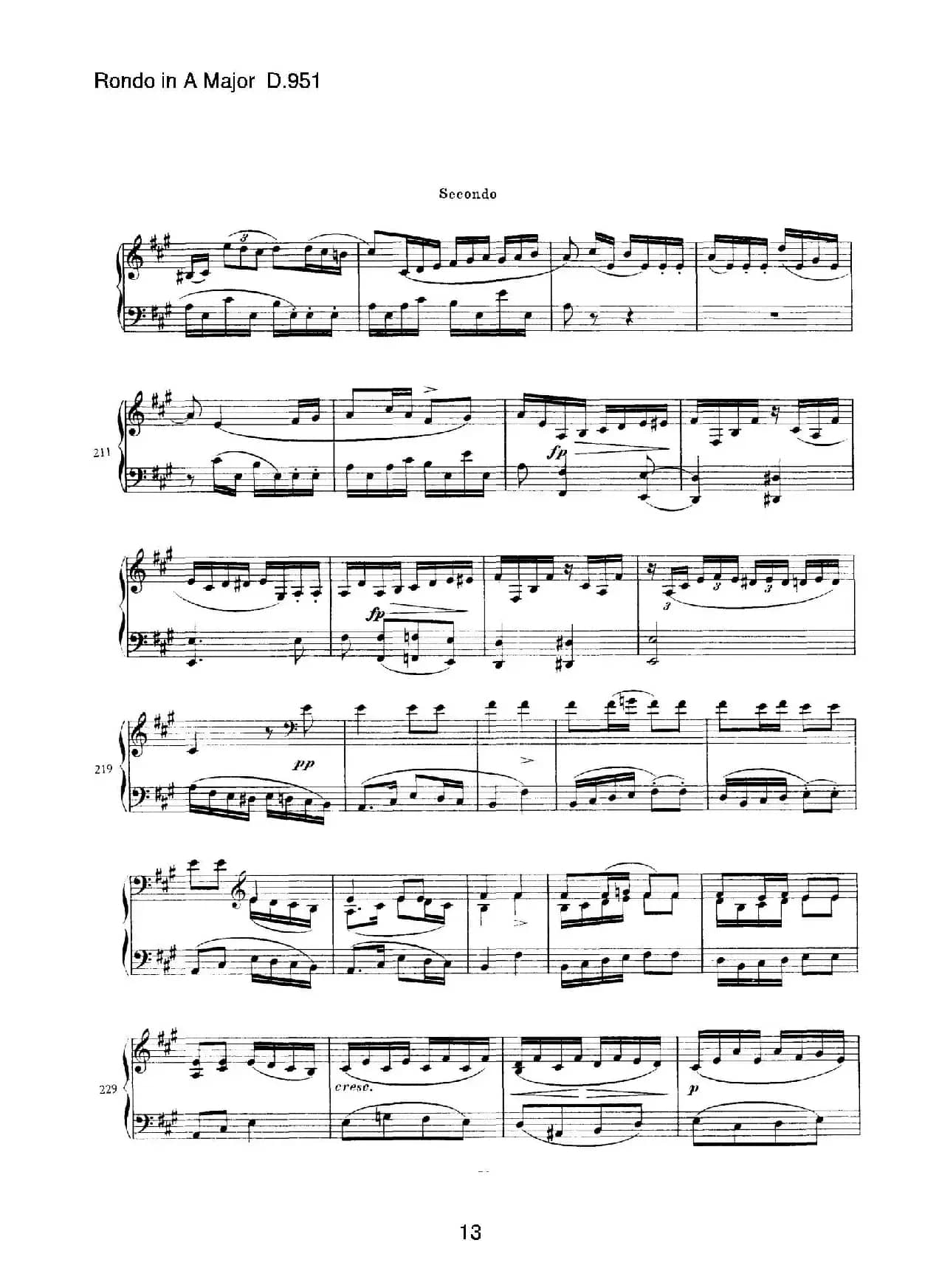 Grand Rondeau in A Major Op.107（A大调回旋曲·四手联弹）