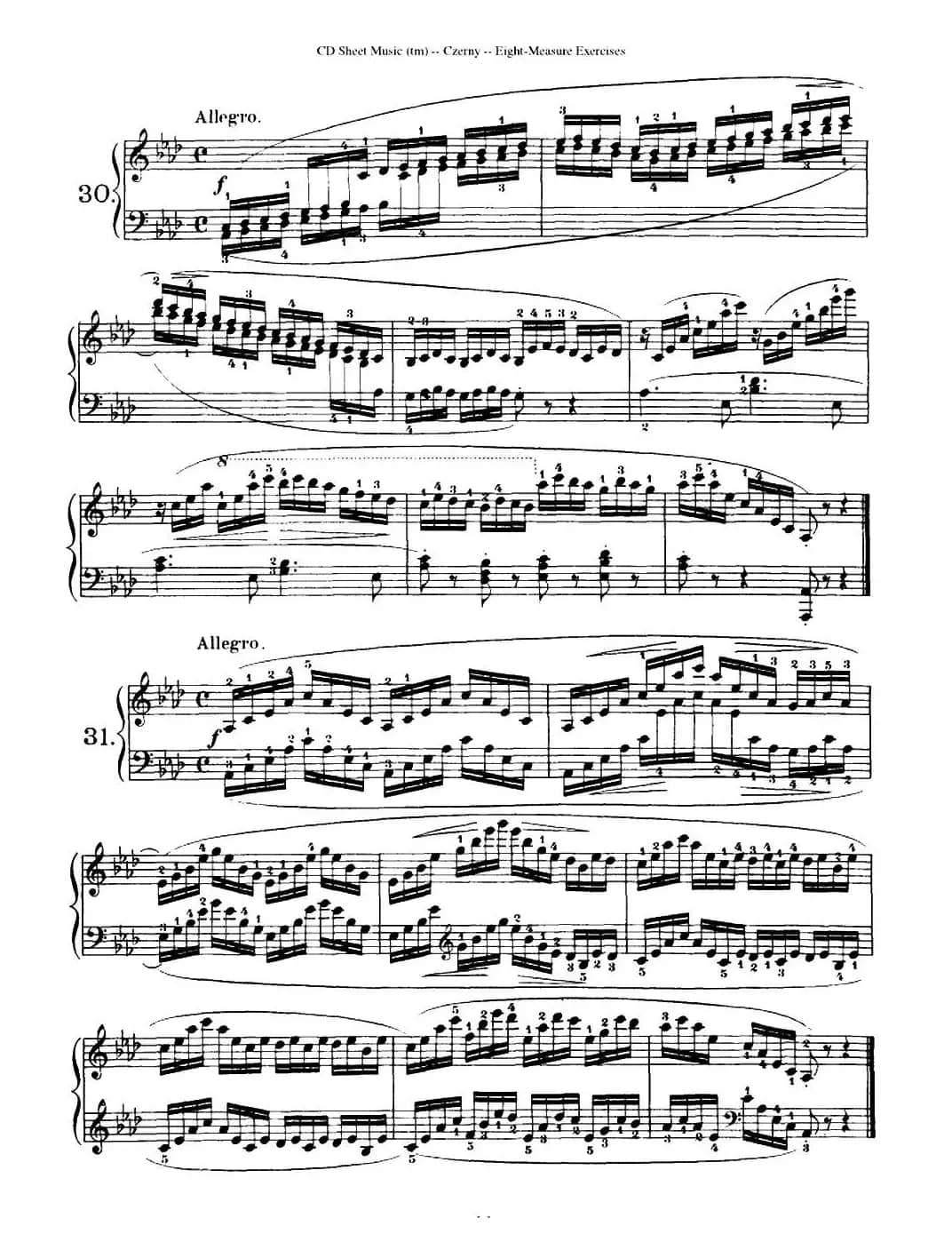 160 Eight- Measure Exercises.Op.821（车尔尼160首钢琴八小节练习曲（19——35））