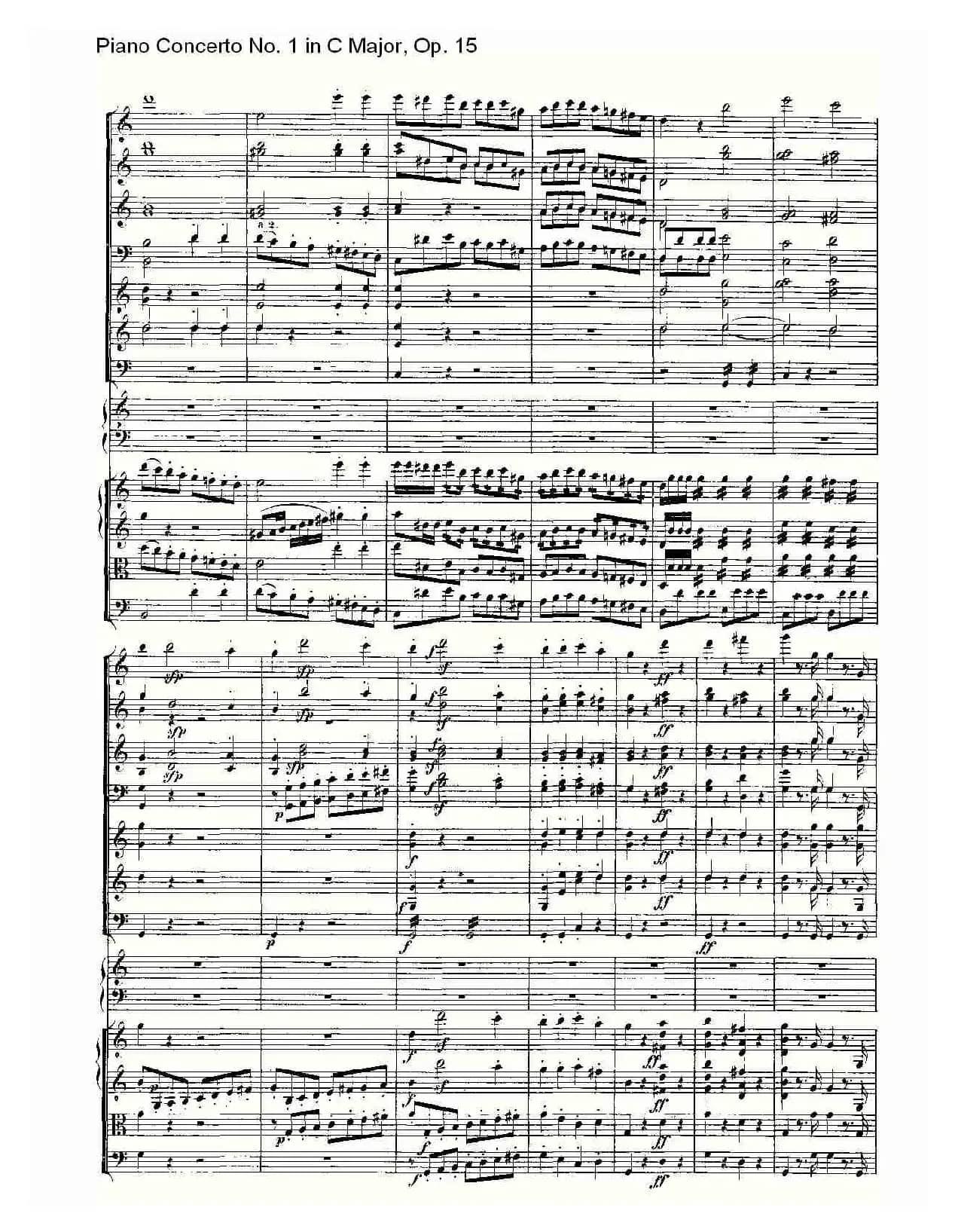 C大调钢琴第一协奏曲 Op.15 第一乐章