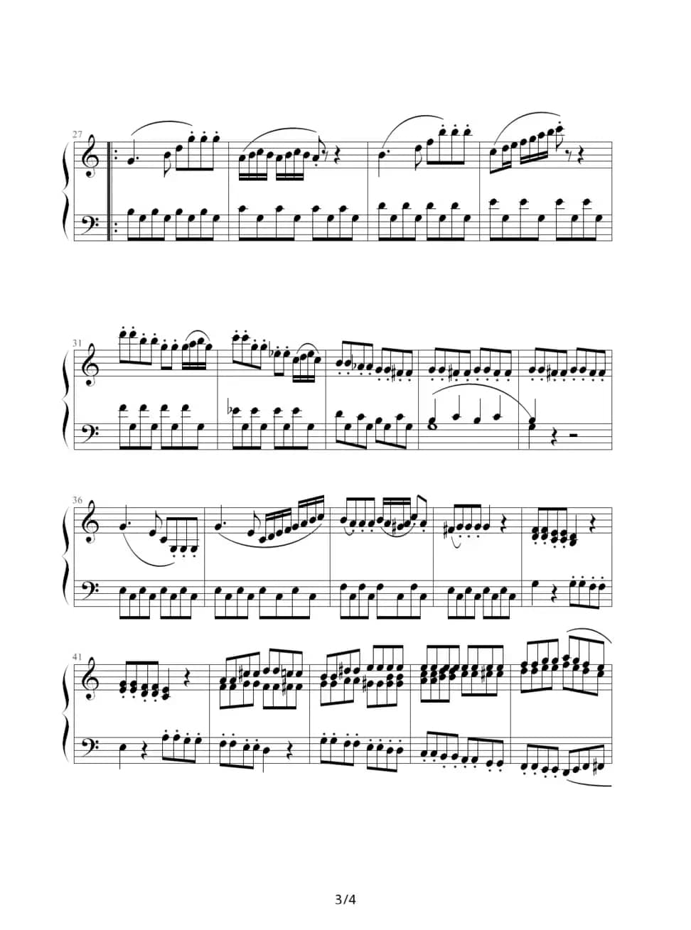 C大调小奏鸣曲第一乐章（克来门蒂作曲版）