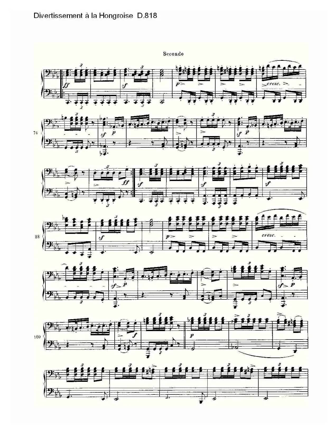 Divertissement à la Hongroise D.818