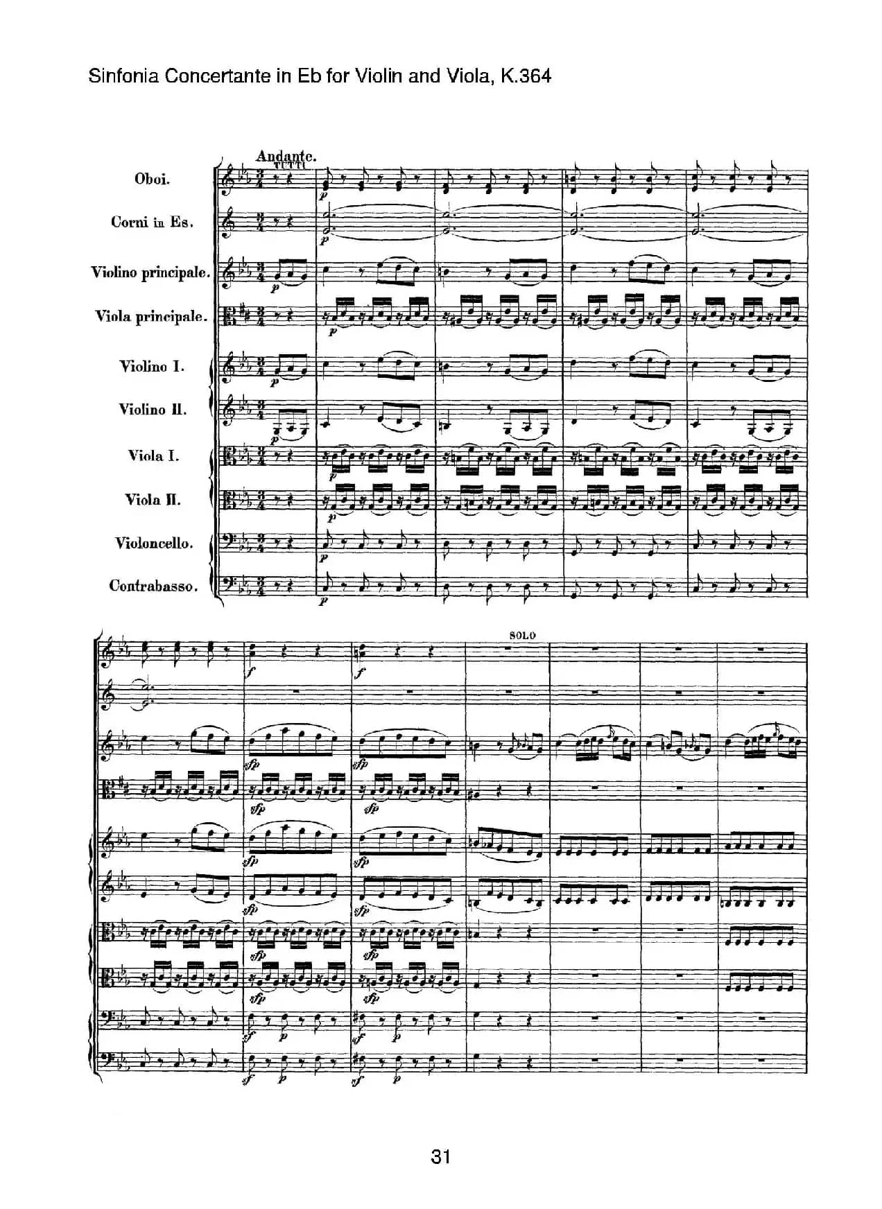 降E大调交响协奏曲（《Sinfonia Concertante in Eb》for Violin and Viola K.364）