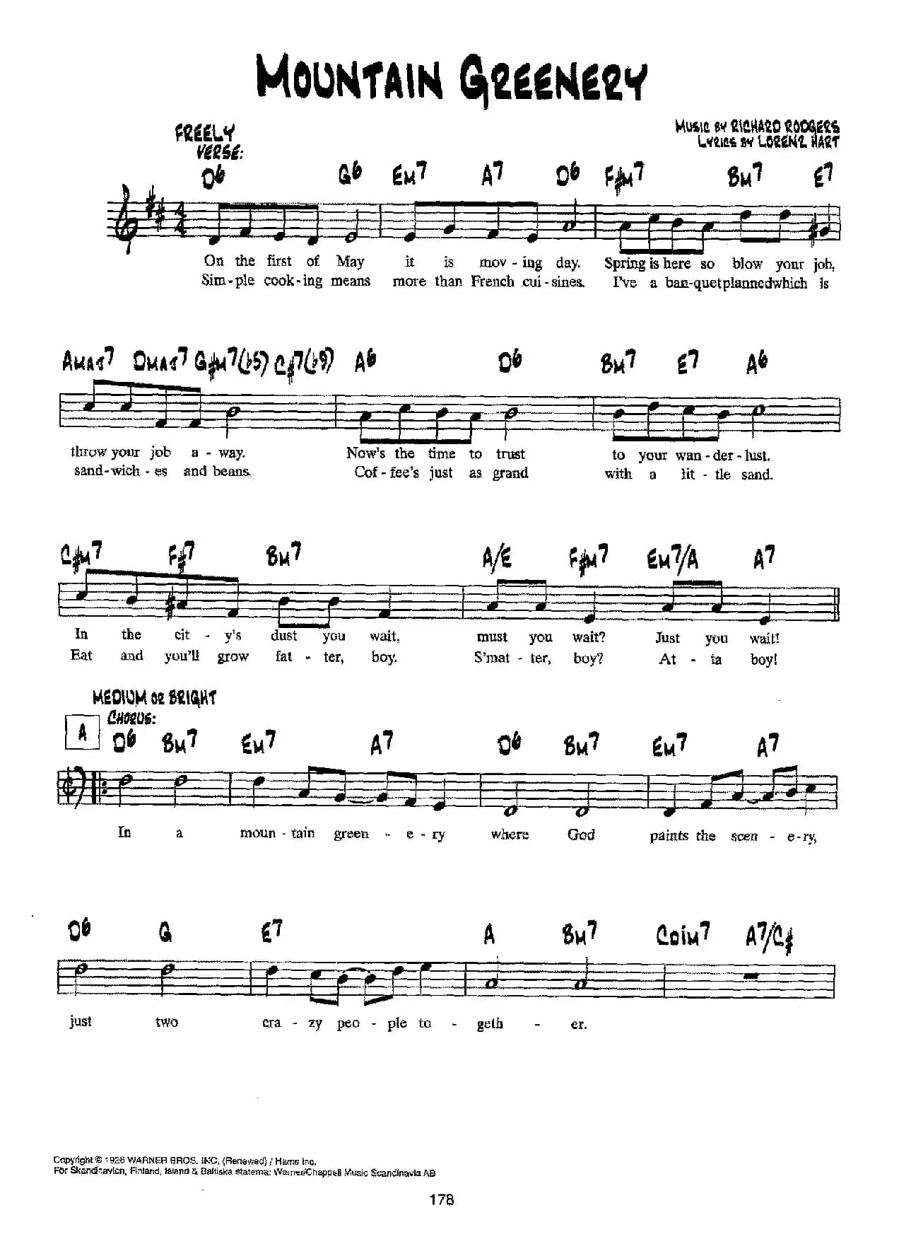 降B爵士乐谱：MOUNTAIN GREENERY