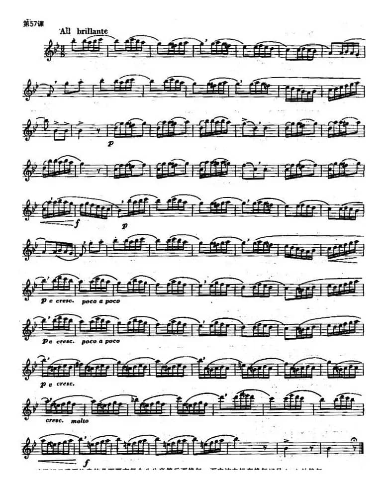 长笛练习曲100课之第57课 （八分音符后面换气）