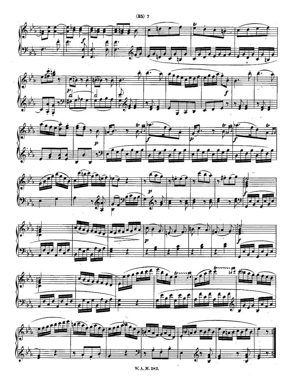 降E大调第四钢琴奏鸣曲 KV.282