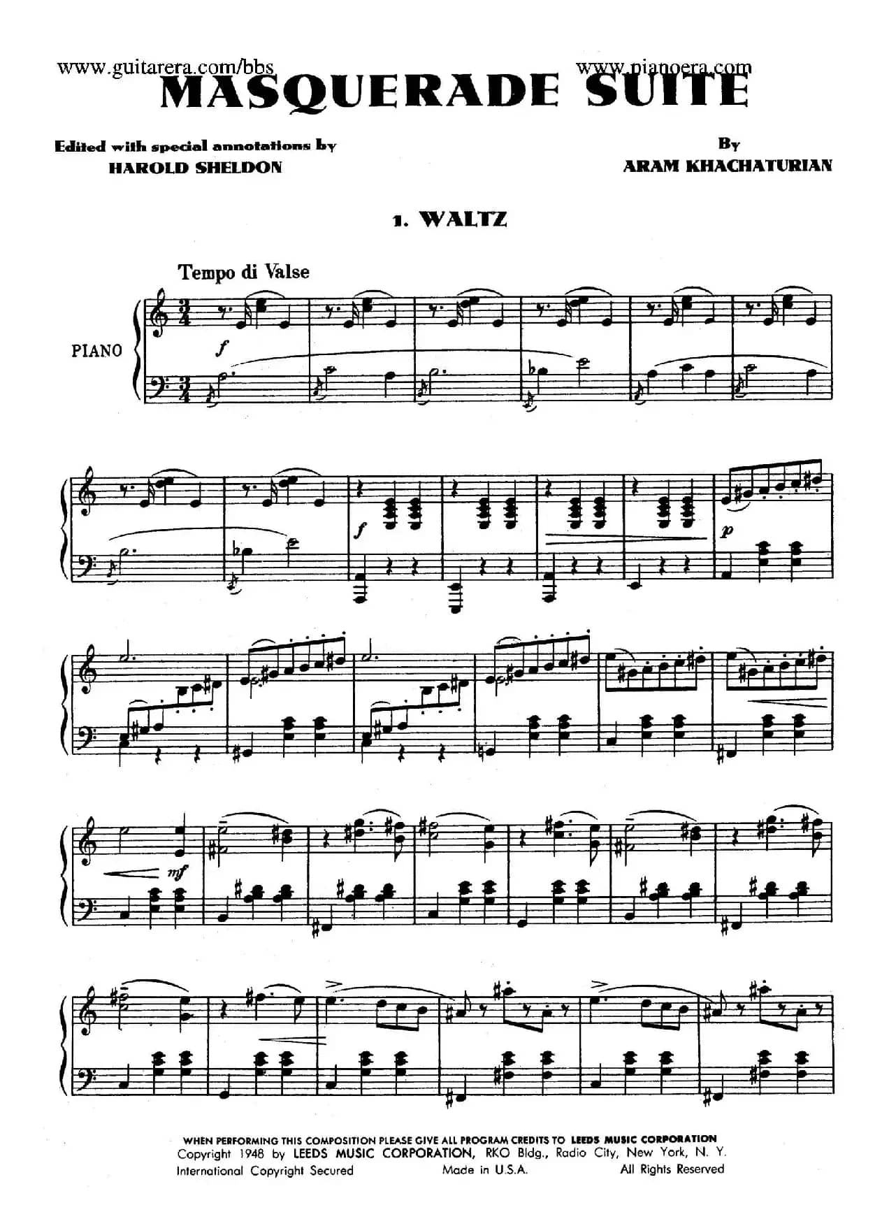 Masquerade Suite（化妆舞会·第一乐章）