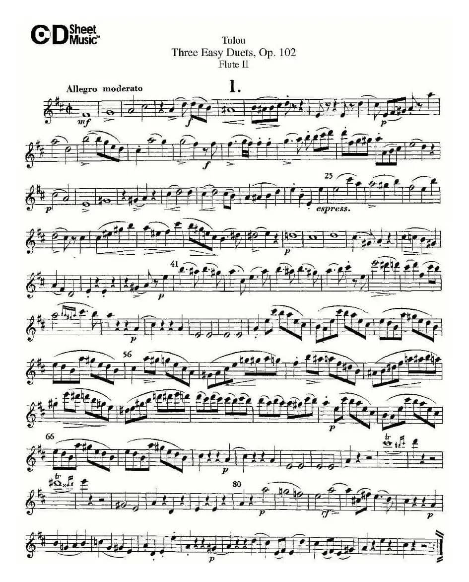 Three Easy Duets,Op.102 之第二长笛（三首简易重奏曲作品102号）