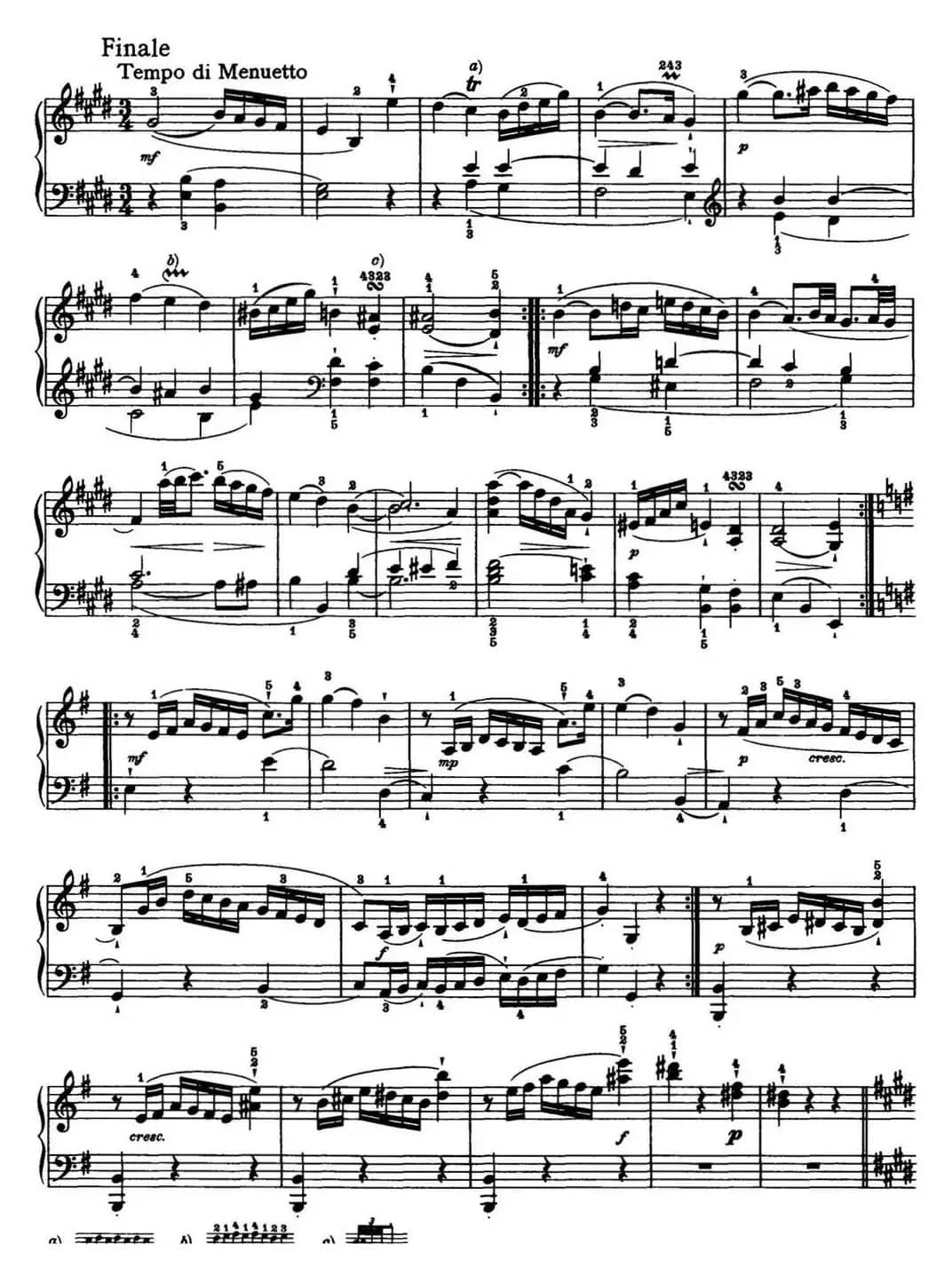 海顿 钢琴奏鸣曲 Hob XVI 22 in E major