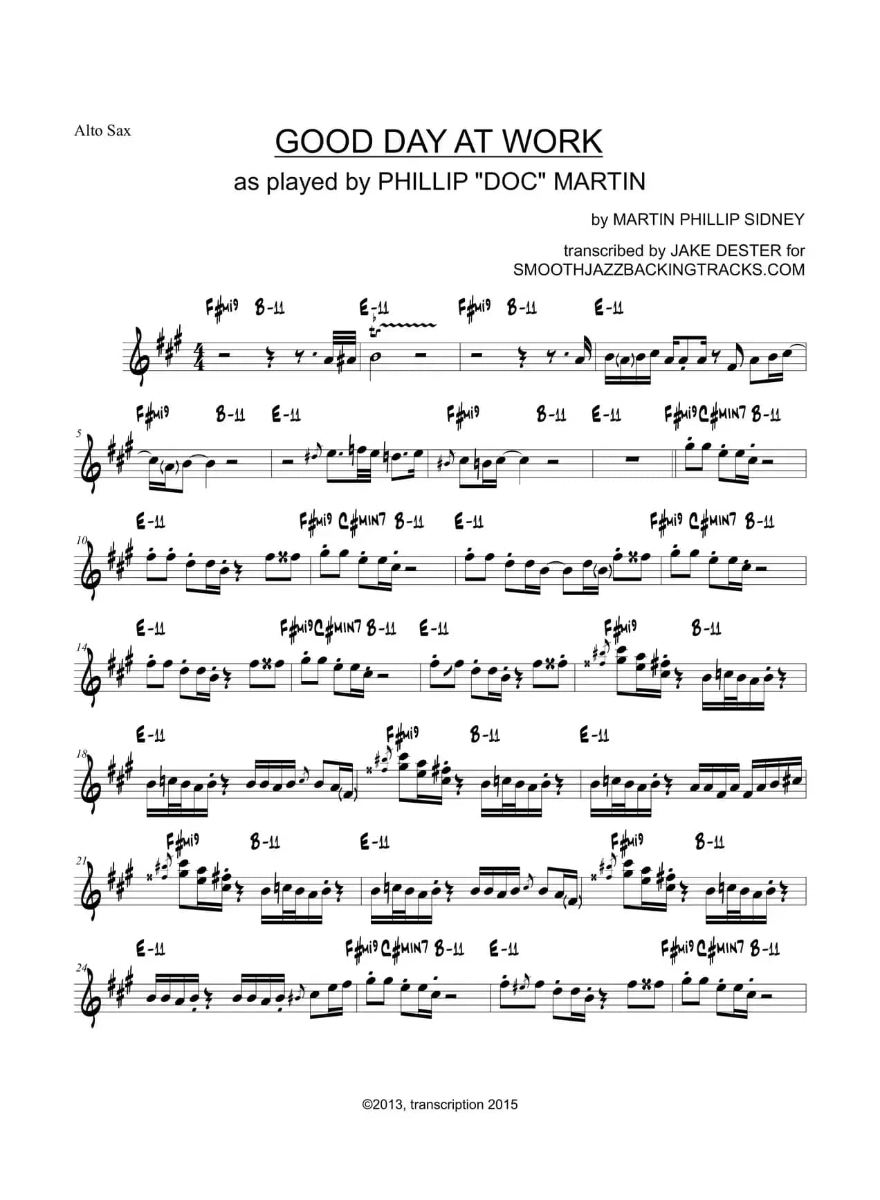 Good Day At Work（中音萨克斯）