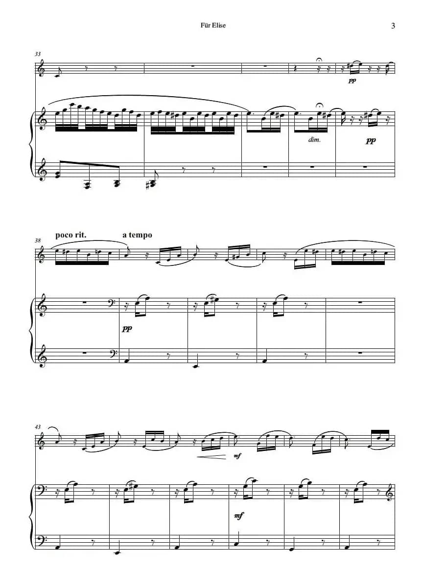 献给爱丽丝（小号独奏+钢琴伴奏谱）