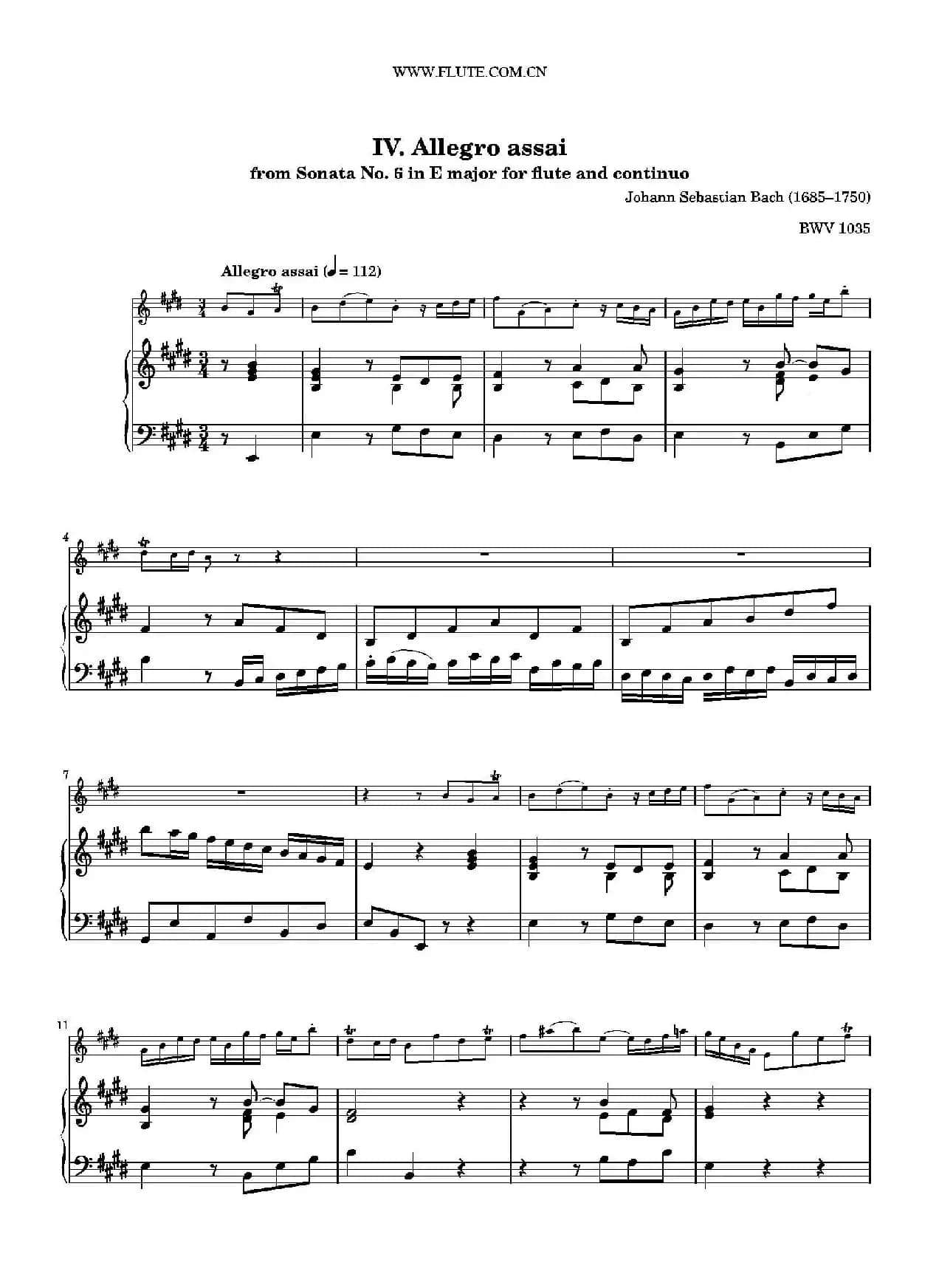 Allegro Assai（BWV1035 ）
