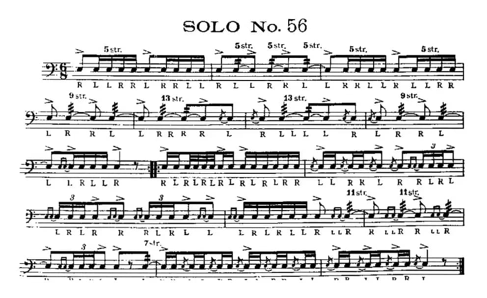 美国军鼓 SOLO No.56-60（爵士鼓谱）