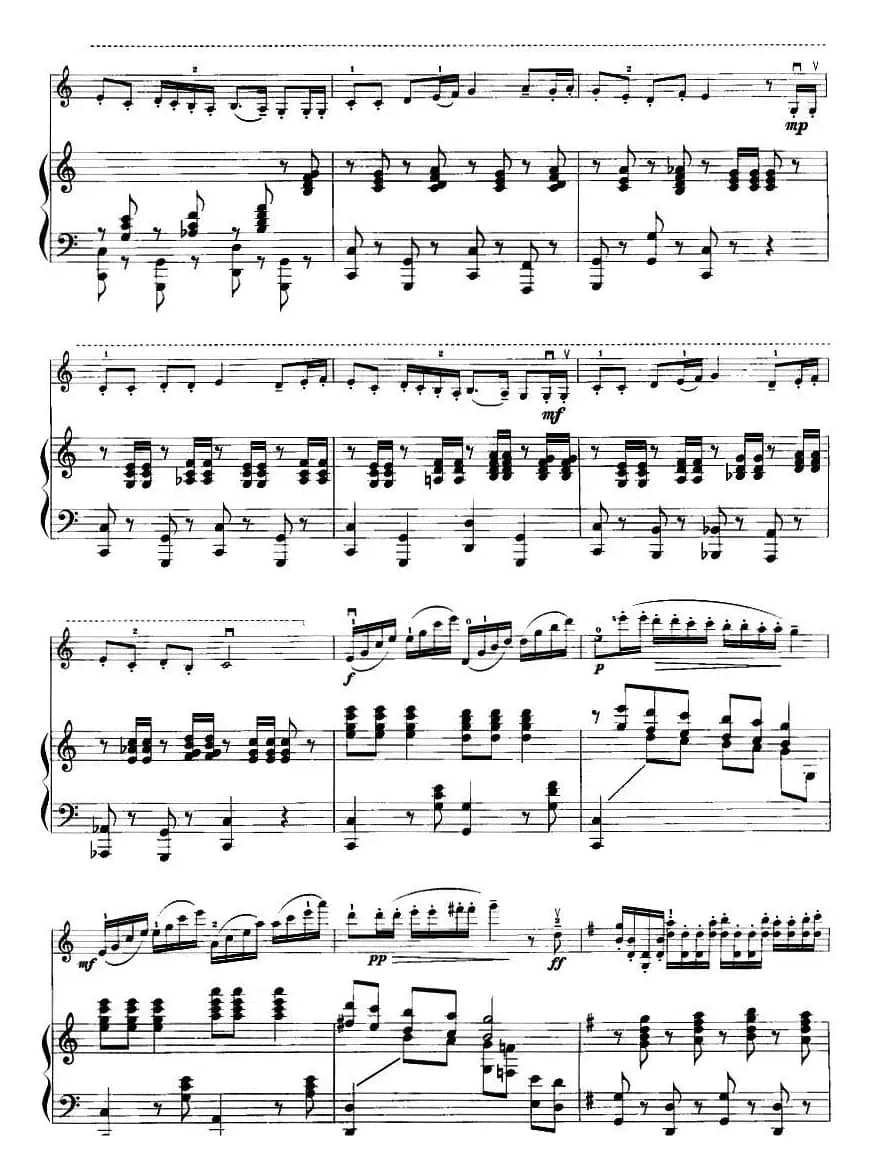 在密密的森林里（原名《游击队歌》）（小提琴+钢琴伴奏）