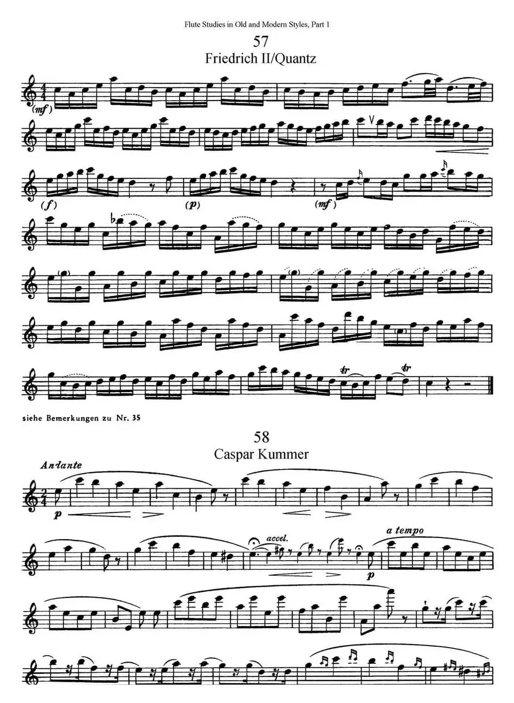 斯勒新老风格长笛练习重奏曲（第一部分）（NO.57-NO.58）