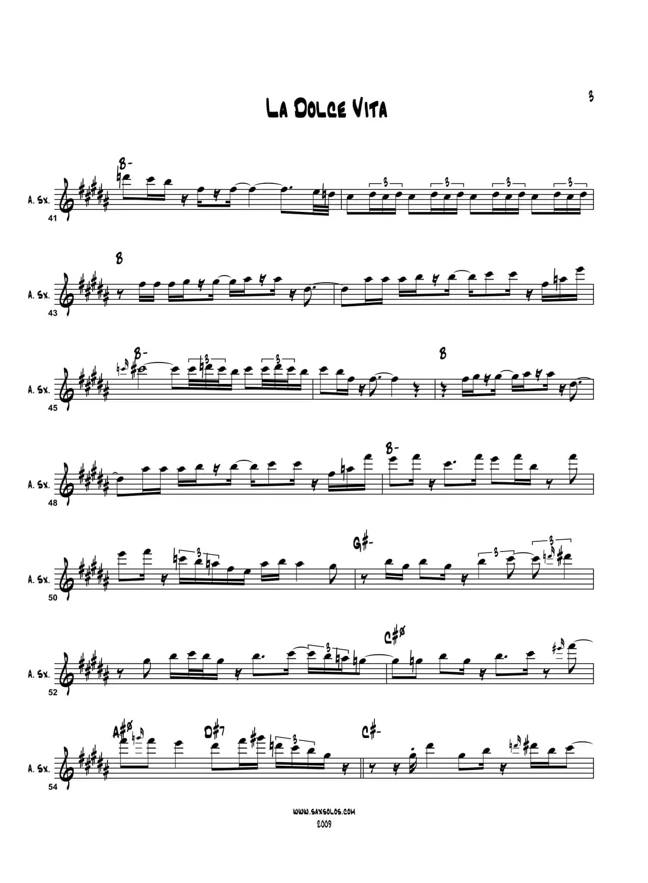 La Dolce Vita（中音萨克斯）