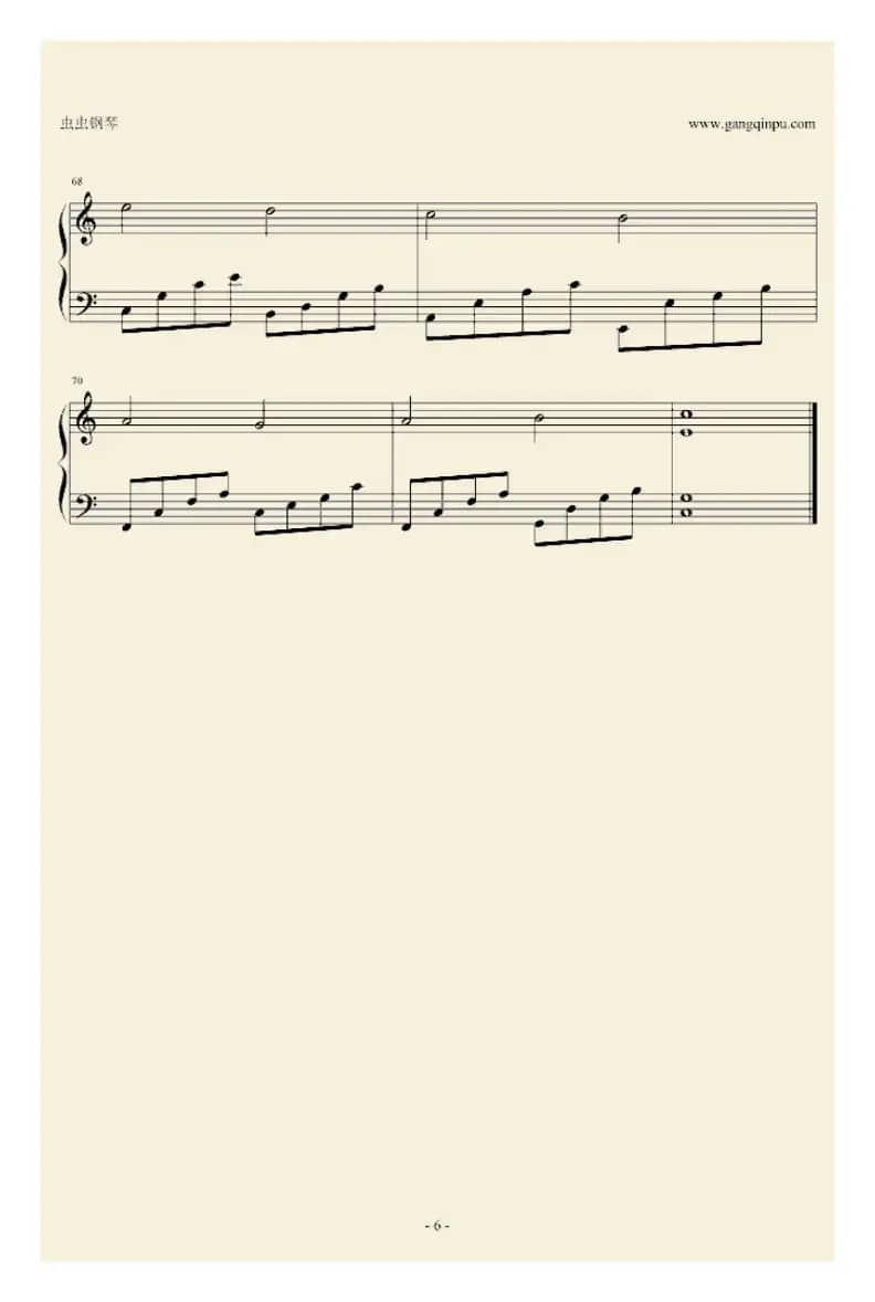 卡农C大调简易版