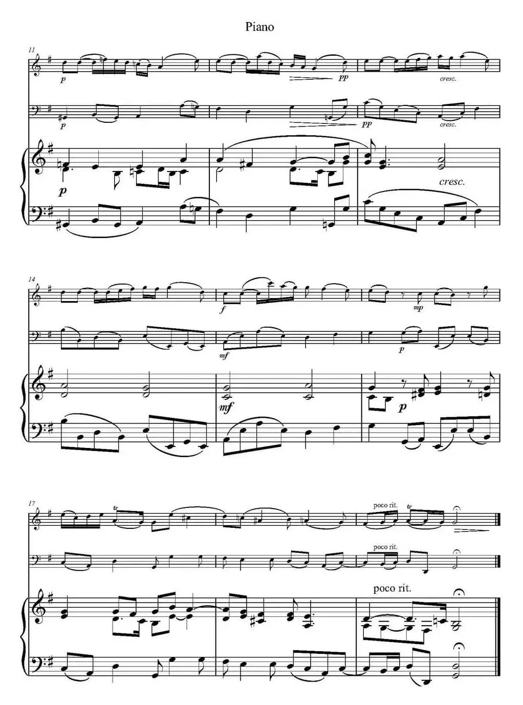 Cantabile（小提琴+大提琴+钢琴伴奏）