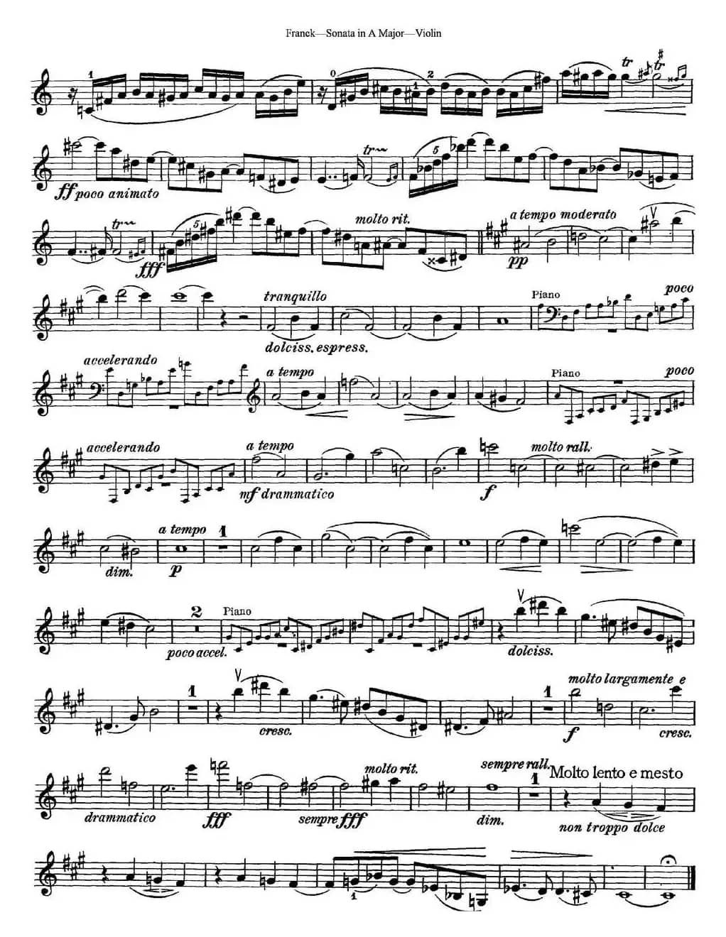 Franck Sonata in A Major