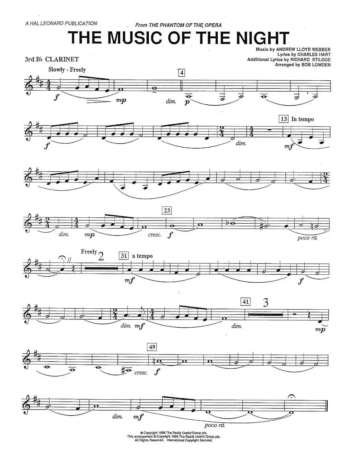 THE MUSIC OF THE NIGTH-CLARINET（单簧管三重奏分谱）